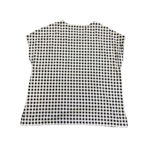 J. Jill Luxe Supima Relaxed Stretch Tee Black White Gingham Print Womens Size S - Picture 6 of 14